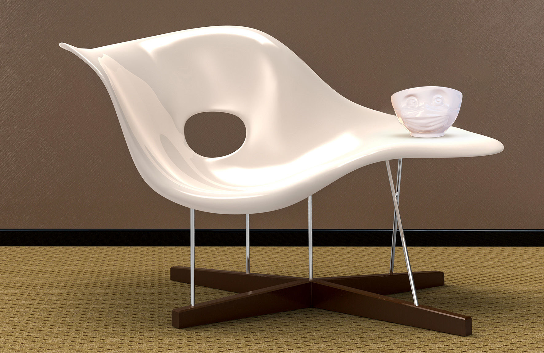  Deshalb verkörpert dieses Design die gemeinsame Werte, die Verantwortung füreinander und den Glauben daran, dass alles gut wird. Die Maske als ikonisches Symbol für das, was die Weltgemeinschaft 2020 gerade zusammen durchsteht. Genug Gründe also, dass wir uns auch in Zukunft daran erinnern. So könnte unsere Schale zum Zeitzeugen werden und zudem noch sehr nützlich sein, weil sie bei Dir auf dem Tisch steht und was Leckeres drin ist. Was wir jetzt in ein paar knappen Sätzen zusammengefasst haben, ist der Extrakt unserer tiefen Auseinandersetzung mit dem Thema, bevor wir die Entscheidung getroffen haben, dieses kollektive Gefühl in einem TASSEN-Produkt zu verdichten. Dies hat uns dann gleich zu zwei essentiellen Fragen geführt: wie schaffen wir es, unsere übliche Produktionszeit von ca. einem Jahr – von der Idee bis zu Dir auf den Tisch – so deutlich zu verringern, damit wir das neue Produkt bereits Mitte 2020 zur Verfügung haben? Und welchen Namen bekommt dieser neue TASSEN-Charakter? 