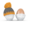 Eierbecher Mütze Grau/Orange