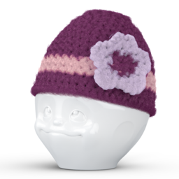 Eierbecher Mütze Mädchen lila/Magnolie