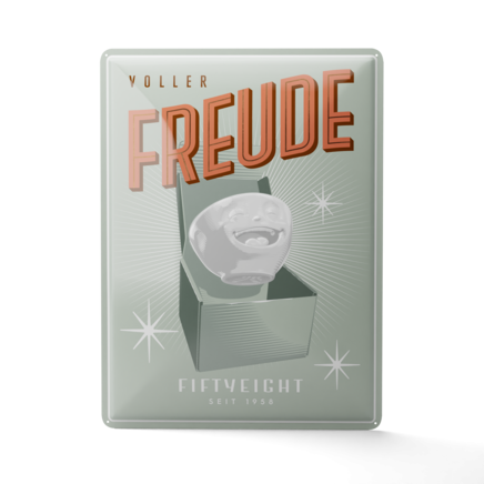 Blechschild - Voller Freude  - günstigerer Preis!