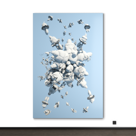 Art on AluDiBond Cannics Karma - hellblau 180 x 120 x 2 cm