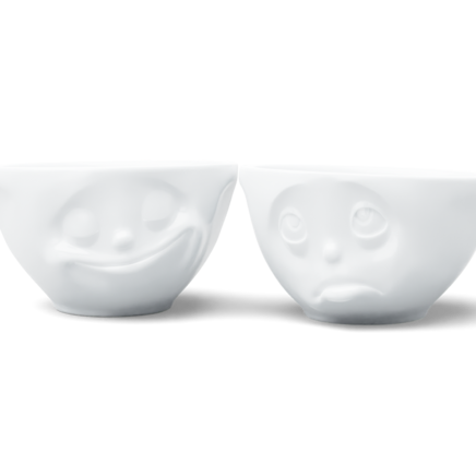 Mittleres Schälchen Set Nr. 2 Glücklich & Och bitte in weiß, 200 ml