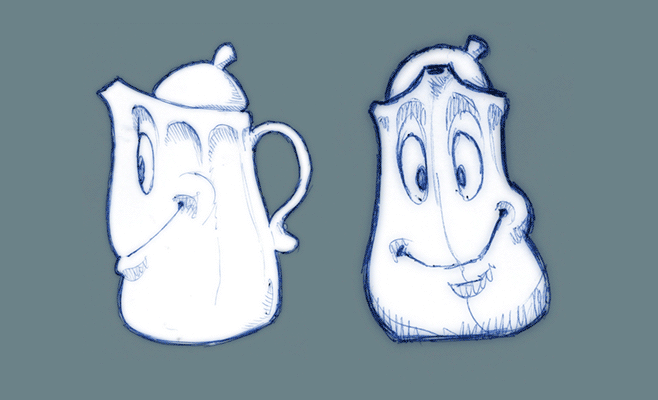  Manchmal geht es dabei nicht nur um Produktionsdetails, sondern auch um Sinnhaftigkeit und gutgemeinte Ratschläge. Zum Beispiel unsere Kanne GUT DRAUF. In Zeiten von Kaﬀee/Tee/Kakao-Vollautomaten wurde uns dringend davon abgeraten. Oder die Henkelbecher. Als wir den ersten Charakter damals unseren Handelspartnern vorstellten, war die Reaktion zunächst ablehnend. Weil das ja keine Schale mehr war, sondern ein ganz anderes Design. Aus dem prognostizierten Kannen-Flop wurde dann einer unserer beliebtesten Charaktere. Und die Henkelbecher? Die Endverbraucher, die sie täglich benutzen haben ihren Spaß damit. Das ist zum Glück bis heute so geblieben. 