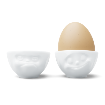 Eierbecher-Set Nr. 3 Glücklich & Hmpff! in weiß
