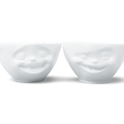 Mittleres Schälchen Set Nr. 4 Lachend & Zwinkernd in weiß, 200 ml