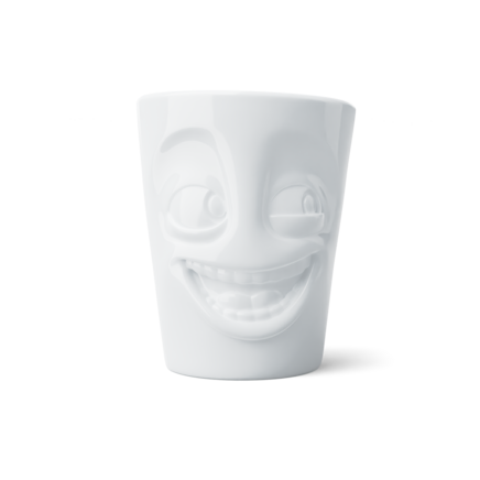 Henkelbecher Witzig in weiß, 350 ml