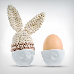 Eierbecher Hasenmütze hellbraun/braun