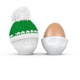 Eierbecher Mütze Weiß/Grün