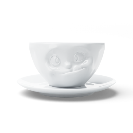 Kaffeetasse Lecker weiß, 200 ml