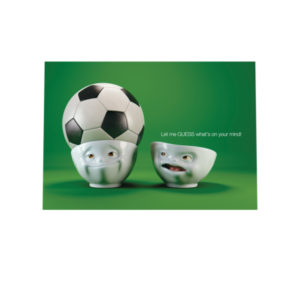 Postkarte - Soccer head